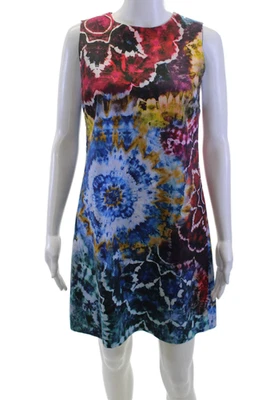 Alice + Olivia Women Shift Dress Blue Sleeveless Round Neck Mid-Calf Size 6 - Image 1 of 4