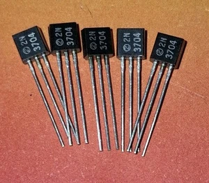 5x  2N3704 Transistor BJT, TO-92, 30V, 800mA, NPN - Bild 1 von 1