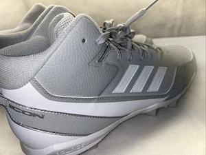 Adidas Icon 7 Mid MD Size 12 Baseball Cleats Gray FY4391 A5 - Picture 1 of 7