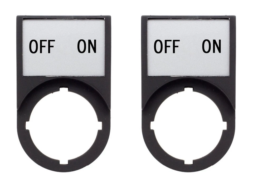 ALPINETECH Legend Plate "OFF ON" with Holder For Use with 22mm Switches (Pack of 2)