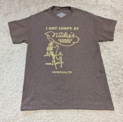 Camiseta Nudies Honky Tonk Gráfica Talla M Nashville TN Música Ciudad Logo Country Foto 1 de 4
