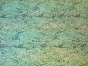 2.55 yds x 44"- Mottled Green Design- Cotton Fabric - Picture 1 of 2