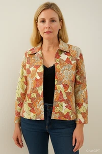 Chicos Millions Of Lady Bugs Dopamine Dressing Jacket Y2K Blazer sz 2 / L (15 - Picture 1 of 8