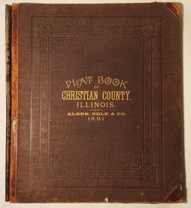 1891 CHRISTIAN COUNTY ILLINOIS ATLAS PLAT BOOK PHOTOS MAPS, HISTORY TAYLORVILLE - Picture 1 of 7