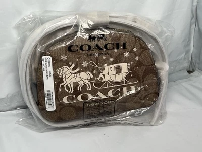 Cartera COACH CN708 Mini Serena Firma Lona Cuero Caballo Trineo Caqui Nueva Foto 1 de 4