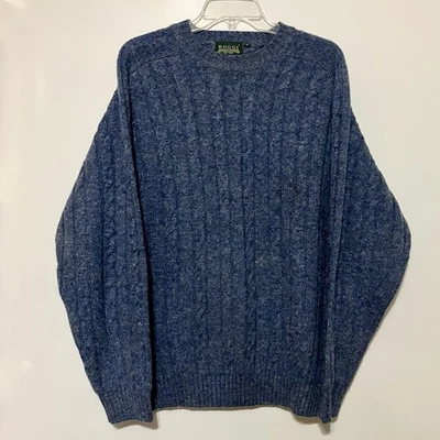 Suéter BOGGI Tejido con Cable para Hombre XL Azul 100% Lana Manga Larga Pullover Pescador Foto 1 de 4