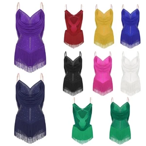 Women's Tassel Latin Jazz Dance Leotard Rave Outfits Birthday Party Costume - Picture 1 of 95