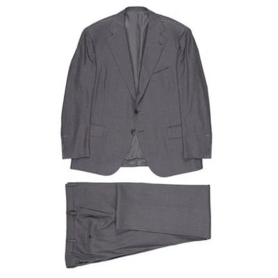 CESARE ATTOLINI Napoli Handmade Gray Striped Wool Business Suit EU 54 NEW US 44 - Image 1 of 4