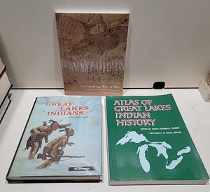 Lot of 3 Native American Books Atlas of Great Lakes Indian History Skulking Way - Picture 1 of 4