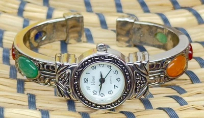 Reloj Mujer Vivani Tono Plata Brazalete Pulsera Multicolor Piedras Grabadas 705533 Foto 1 de 4