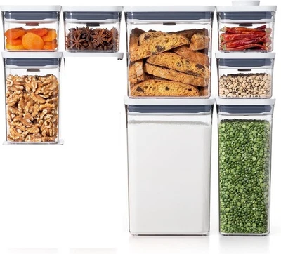 Juego de contenedores POP de 8 piezas OXO Good Grips para almacenamiento de despensa de cocina - OB Foto 1 de 2