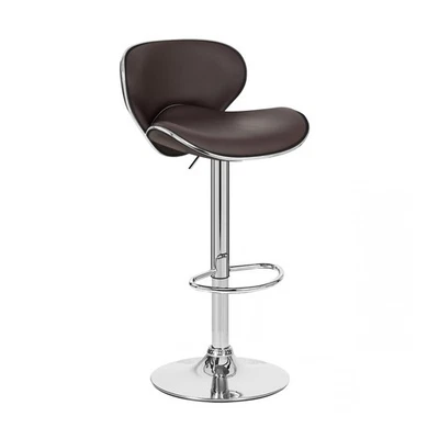 BROWN  "LEATHER" BARSTOOL ADJUSTABLE SWIVEL-ADJUSTING BAR STOOL - KAPPA-SET OF 2 - Image 1 of 4