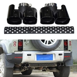 Tubo de escape trasero negro + placa protectora para Land Rover Defender 90 110 2020-2025 - Imagen 1 de 10