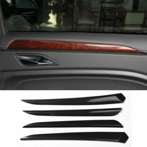 Fit For Cadillac SRX 2010-2015 ABS Carbon Fiber Inner Door Panel Strip Trim 4X - Picture 1 of 8