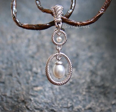 1 - SINGLE long Earring Judith Ripka 925 genuine white pearls  - Image 1 of 4