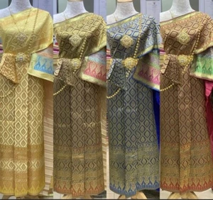 Set of Thai Traditional Dress Thai dance Thai dress, Thai wedding, Bridesmaid - Picture 1 of 10