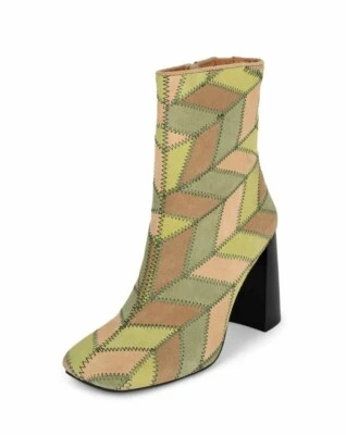 Jeffrey Campbell Verus Patchwork Pastel Gamuza Botín Tacones Talla 8 Nuevo Foto 1 de 4