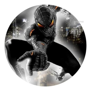 Black Spiderman Design Edible Icing Cake 16.5cm Topper Images Cake Decoration - Picture 1 of 1