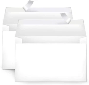 A9 Blank Invitation Envelopes with Peel &Seal Closure 5-3/4 x 8-3/4 Inches White - Picture 1 of 3
