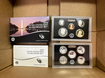 2019 S SILVER PROOF Set US Mint 10 Coins w/ BOX COA - NO Extra W Lincoln Penny