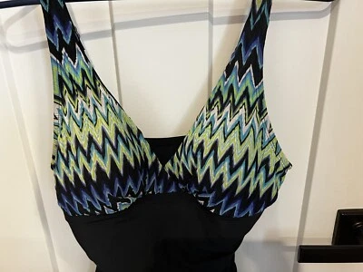 Traje de baño de una pieza para mujer Dana Buchman traje de baño talla 8 negro con colores Foto 1 de 4