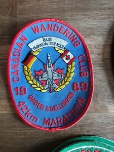écusson patch brodé Marathon 42 Km Canadien Wandering Club 1989 Baden Soellingen - Foto 1 di 2