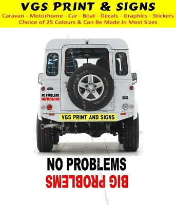 NO PROBLEMI GRANDI PROBLEMI OFF ROAD 4x4 LAND ROVER ADESIVO DECALCOMANIA - Immagine 1 di 4