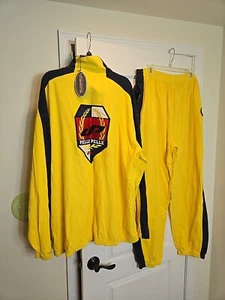 Vtg 2pc Pelle Pelle Sweatsuit Track Suit Jacket and Pants Sz 3XL, READ, yellow - Picture 1 of 24