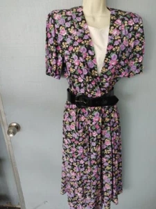 Vintage RJ Stevens Carol Escritor Secretary Dress Floral Modest  Size 6 - Picture 1 of 4