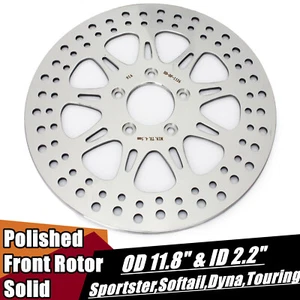 Polished 11.8" Front Brake Rotor Disk for Harley Dyna FXDB Street Bob 2008-2020 - Picture 1 of 7