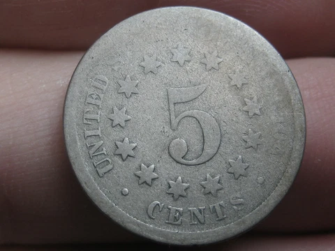 1868 Shield Nickel 5 Cent Piece- FS-901, Rev of 1868, Broken Letter Cover