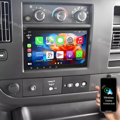 Radio estéreo para coche Android 13 CarPlay GPS RDS para camioneta Chevrolet Express 2008-2019 Foto 1 de 4