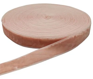 10 Yards Velvet Ribbon Spool Light Pink 5/8" - Picture 1 of 2