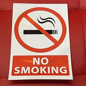 No Smoking Prohibition Red & White Self Adhesive Vinyl Bumper Sticker 002 - Picture 1 of 2