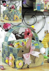 BABY BUNNY EASTER BASKET   -----      PLASTIC CANVAS PATTERN - Picture 1 of 1