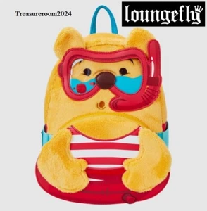 LOUNGEFLY Winnie The Pooh Summer Vibes Plush Mini Backpack NEW! - Picture 1 of 7