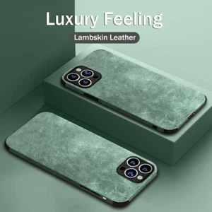 Coque Etui Antichoc Ultra Mince Luxe Cuir pour iPhone 16 15 14 13 Pro Max 12 11 - Photo 1/17