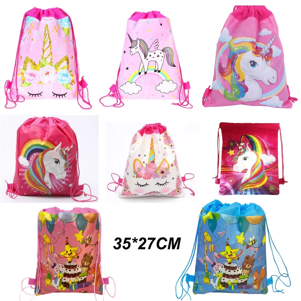 Children Unicorn Drawstring PE Bag Swimming School Boy Girl Gym Sports Party - Image 1 of 1