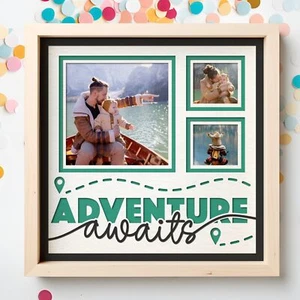 Adventure Awaits - 9 x 9 Inch photo Frame - 1, 2, 3 or 6 photos / Multi Colour - Imagen 1 de 8