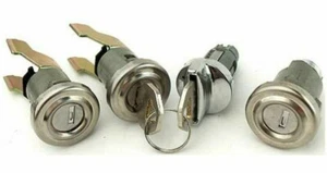 Ignition Door Trunk Lock Set 1955 Bel Air Hardtop/Sedan 1956 Sedan 1957 Hardtop - Picture 1 of 2