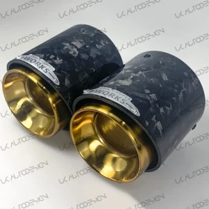 2 x MINI punta de escape de fibra de carbono forjada dorada R55 R56 R57 R58 R59 Cooper S JCW - Imagen 1 de 3