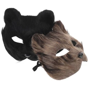 2 Pcs Fox Mask Costume Accessories Cosplay Man Men and Women Party Adult - Picture 1 of 12