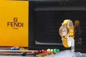 [N MINT w/Box] Full Set Fendi Chameleon 640L 9 colors Gold quartz Women's watch - Picture 1 of 15