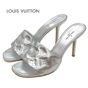 Sandalias Louis Vuitton Revival Line Monograma Zapatos Mules Cuero Plateado - Imagen 1 de 10