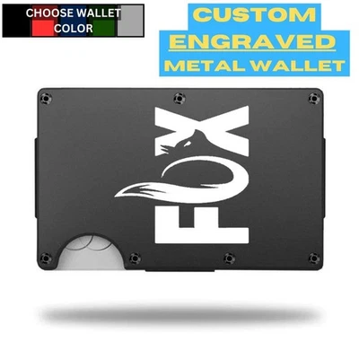 Custom FOX Laser Engraved Wallet - Pick A Wallet Color - Image 1 of 4