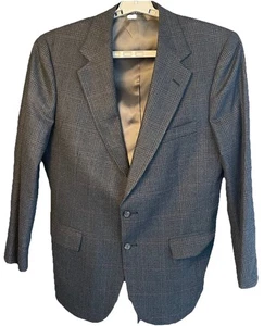 Polo University Club Ralph Lauren Plaid Heavy Blazer Jacket 40R Gray Vintage - Picture 1 of 9