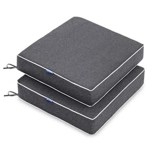 Outdoor Chair Cushions,Waterproof Seat Cushions for 19 x 19 x 3 Inch Dark Grey - Picture 1 of 7