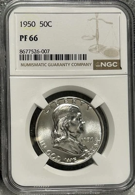 1950 Franklin Half Dollar 50C NGC PF66 SF GREAT COIN! BX4:47~50 - Image 1 of 4