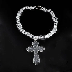 Moda Hombres Collar Cruz Transparente Colgante Exquisito Collar Resina Acrílica - Imagen 1 de 4