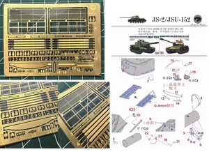 1/35 Metal Grill Mesh & Detail Up For WWII Red Army JS-2 JSU-152 JSU-122 - Picture 1 of 3